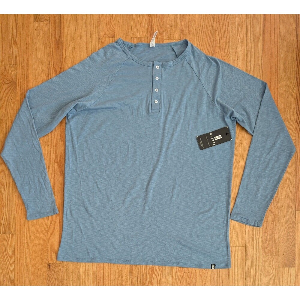 NEW Glyder Relax Henley BLUE Long Sleeve Shirt Men's Sz XL NWT